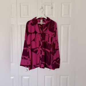 By Anthropologie Flannel Button-down Pajama Top